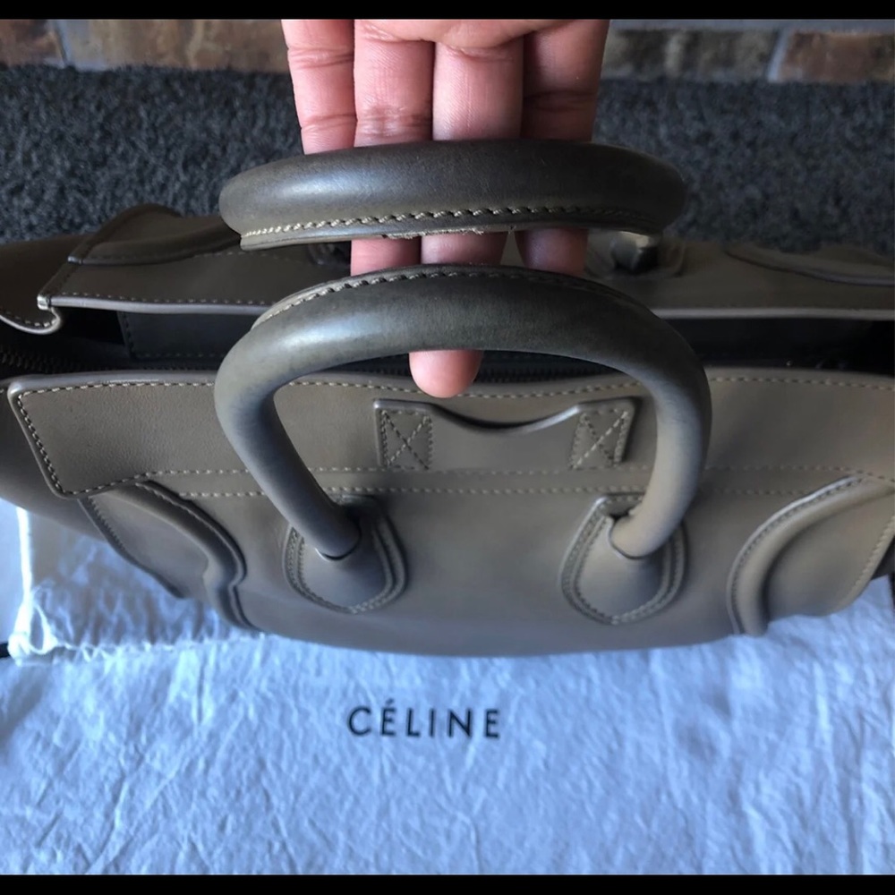 Authentic Celine Taupe Leather Mini Luggage Satchel - Picture 8 of 11